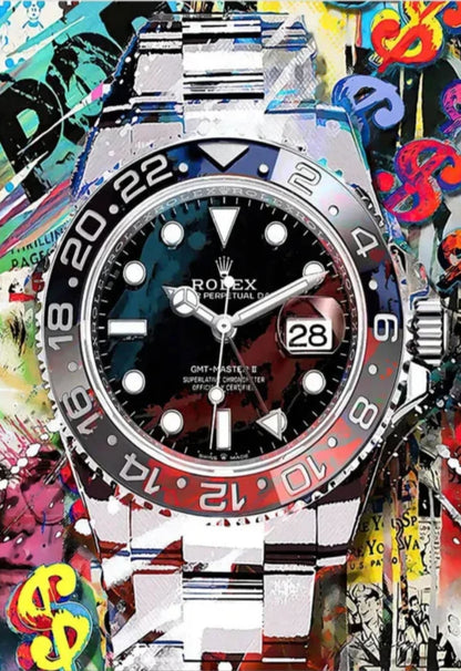 Rolex GMT-Master 2 im Graffiti-Stil | Farbenfrohe zeitgenössische Kunst