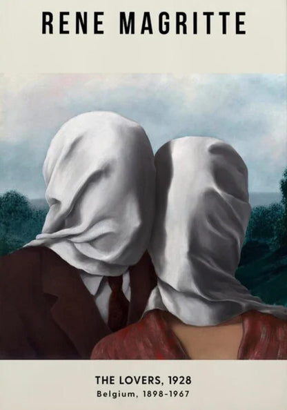 De Geliefden 1928 | René Magritte Surrealistische Kunst