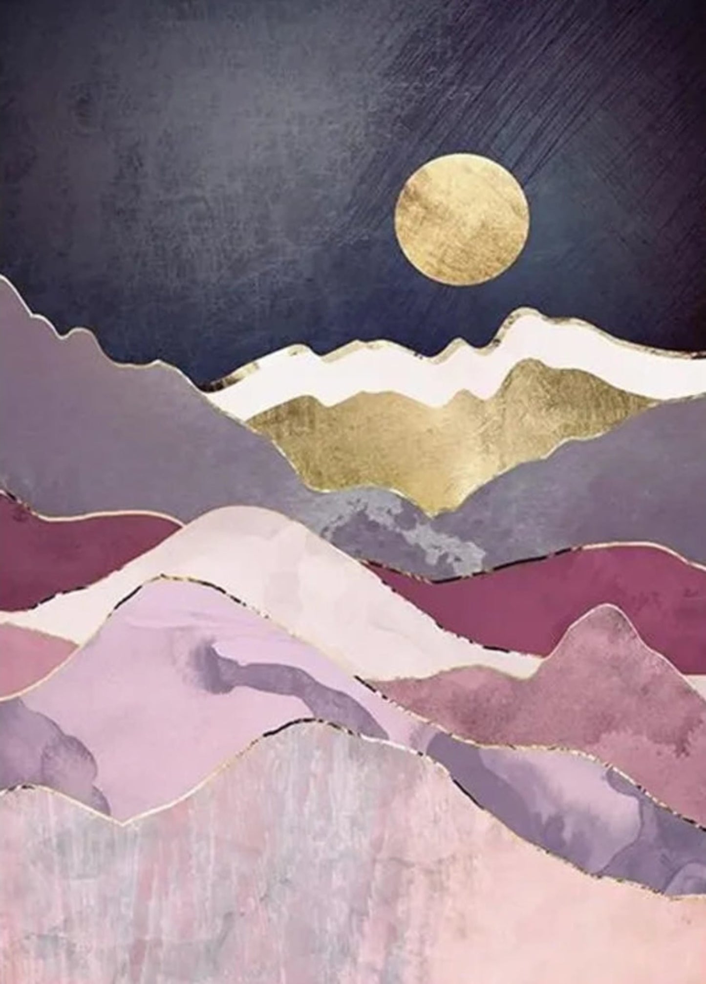 Abstraktes Landschaftsposter | Goldene Töne | Künstlerische Wohndekor-Wandkunst | Premium-Qualität | Moderne visuelle Kunstwerke