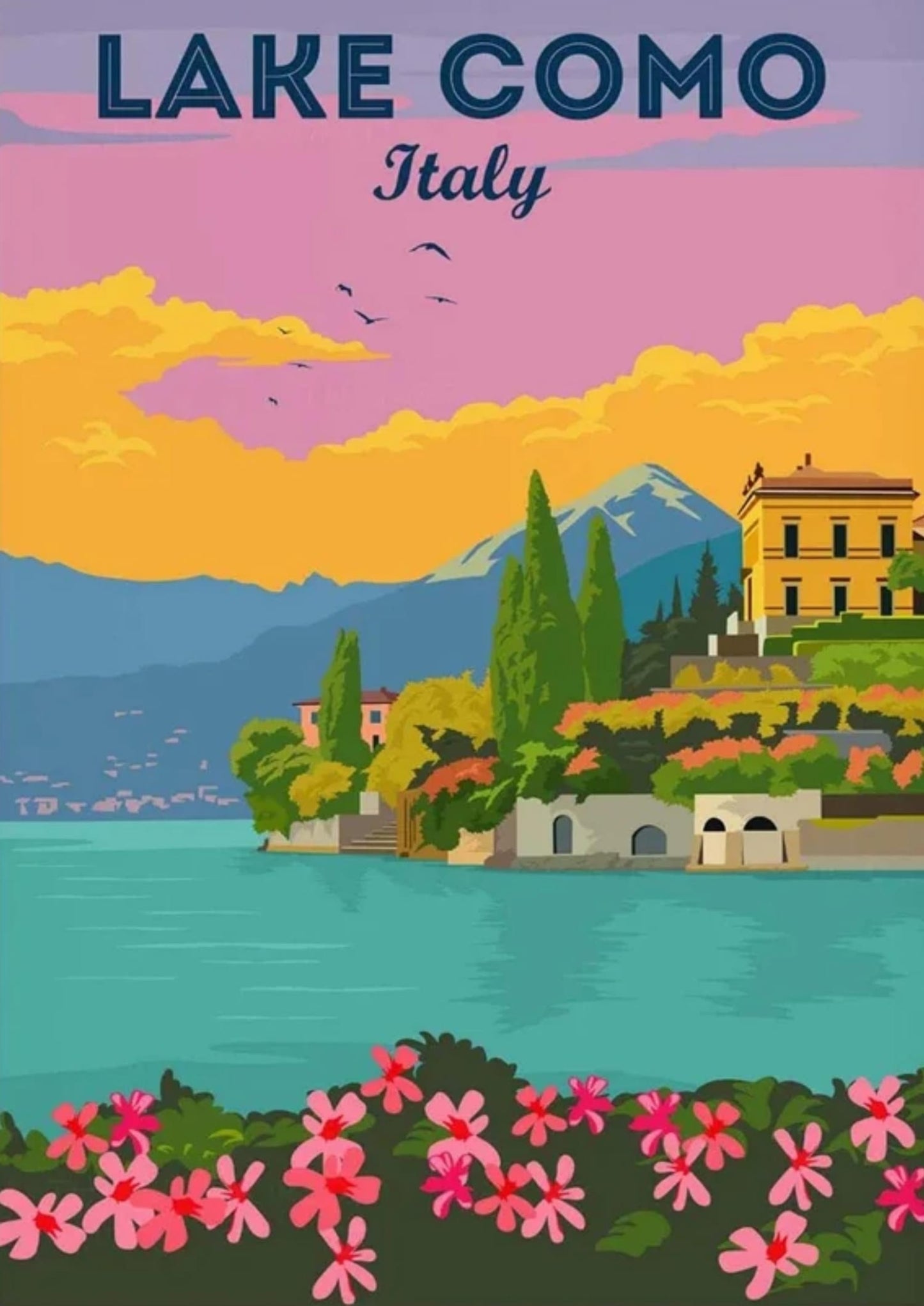 Comer See | Vintage-Reisekunst aus Italien