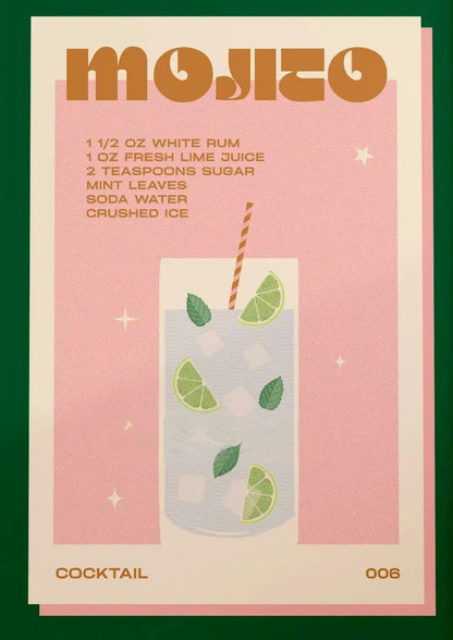 Vintage Mojito Cocktail | Klassische Bardekoration