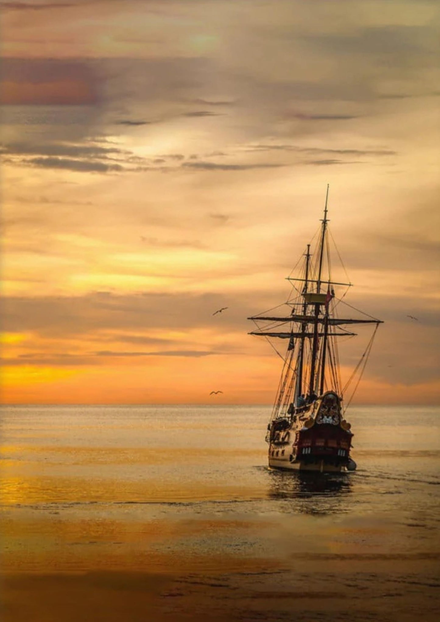 Schip in de Zonsondergang
