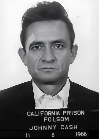 Johnny Cash | Schwarz-Weiß-Polizeifoto