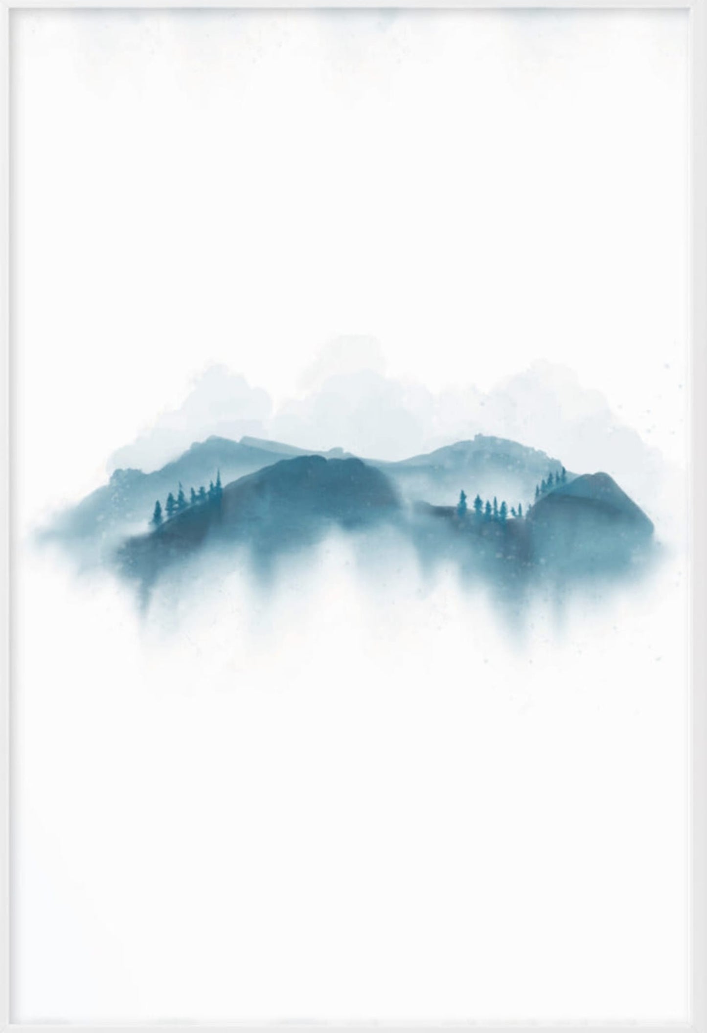 Blue Mountains Landscape Poster | Wall Art | Nature Scene | Home & Garden Decor | Visual Artwork | Calm Atmosphere