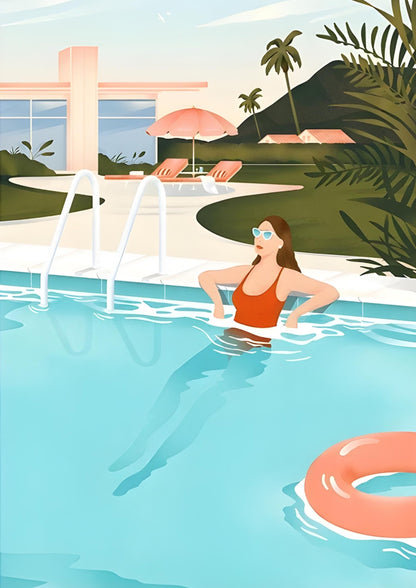 Serene Poolside Scène | Ontspan bij het Zwembad