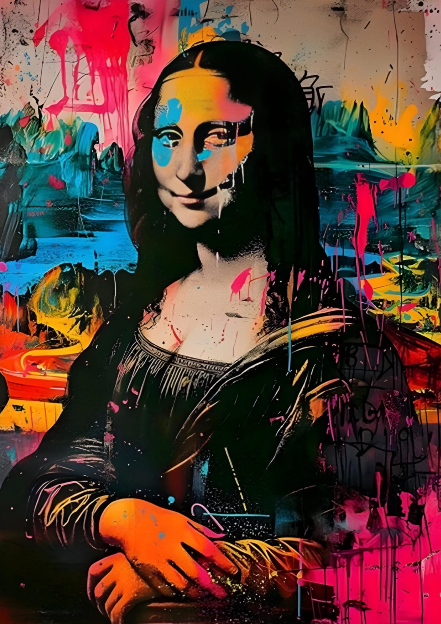 ポスター　コルビジェ　ペリアン　ACTUS IDEE アート　ポストモダン Mona Lisa Graffiti | Modern Punk Renaissance – Wall Of Art Studio