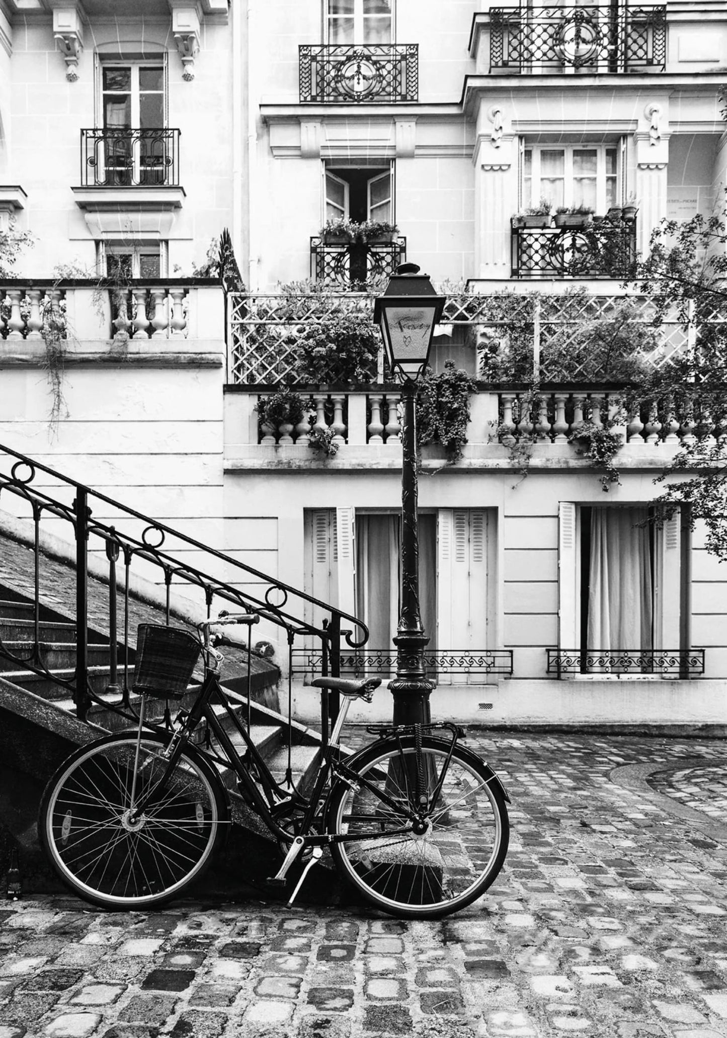Vintage Parijs Straatscene | Stedelijke Landschap Illustratie
