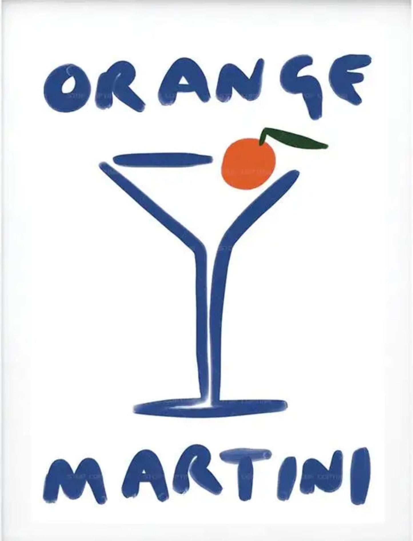 Minimalistischer Orange Martini | Moderne Kunst