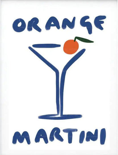 Minimalistischer Orange Martini | Moderne Kunst