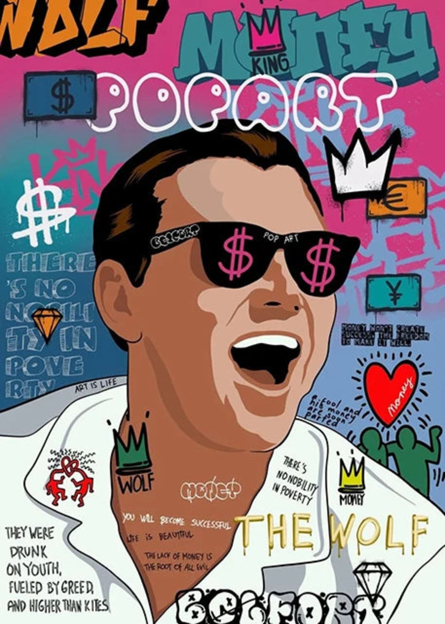 Graffiti-Pop-Artwork | Scarface Mona Lisa Street Poster | Abstrakte Film-Wandkunst | Wohndekor-Wandbild