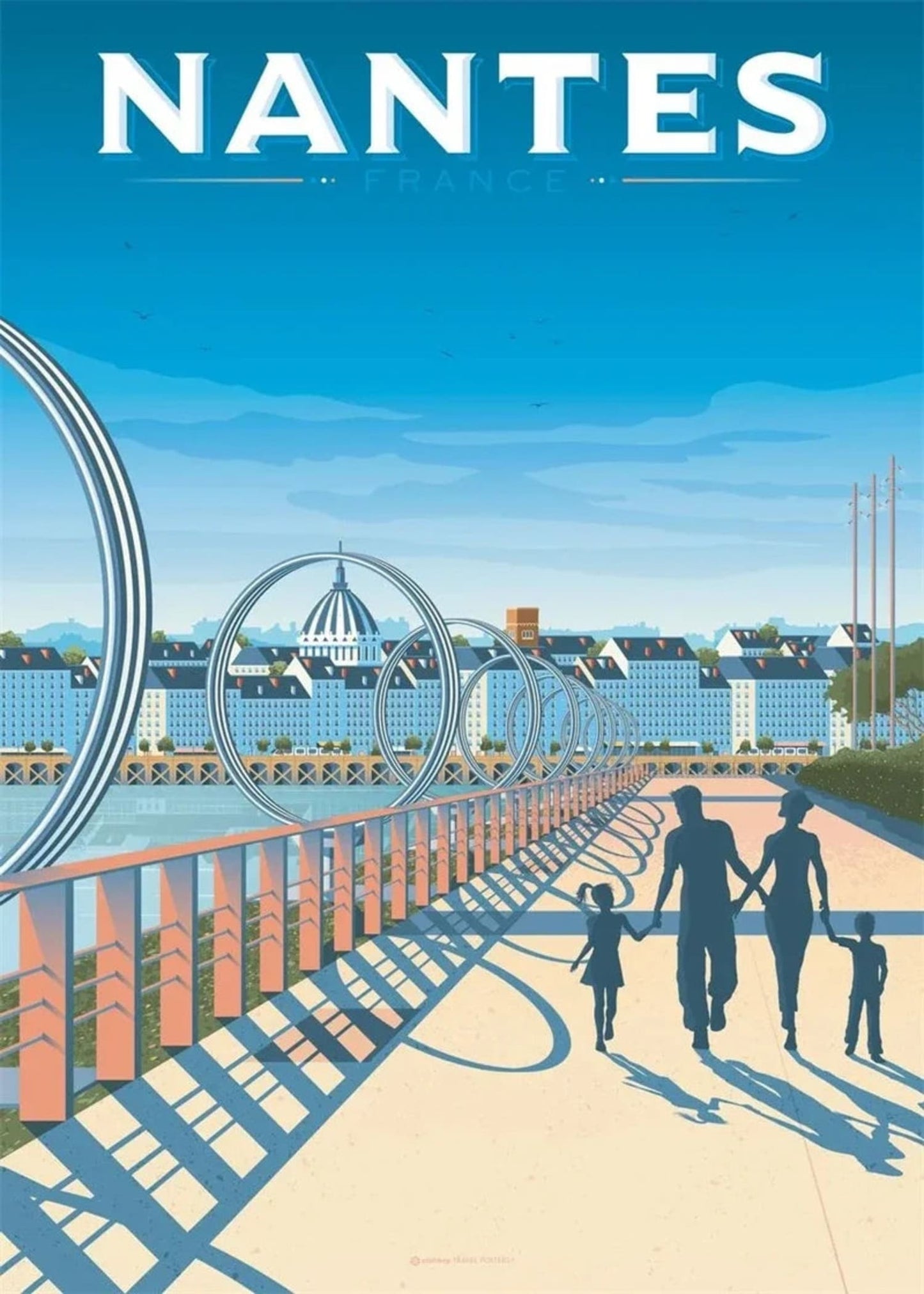 Nantes Cityscape Poster | Stunning French Destination Artwork | Wall Decor for Home & Garden | Beautiful City Landmark Art Print