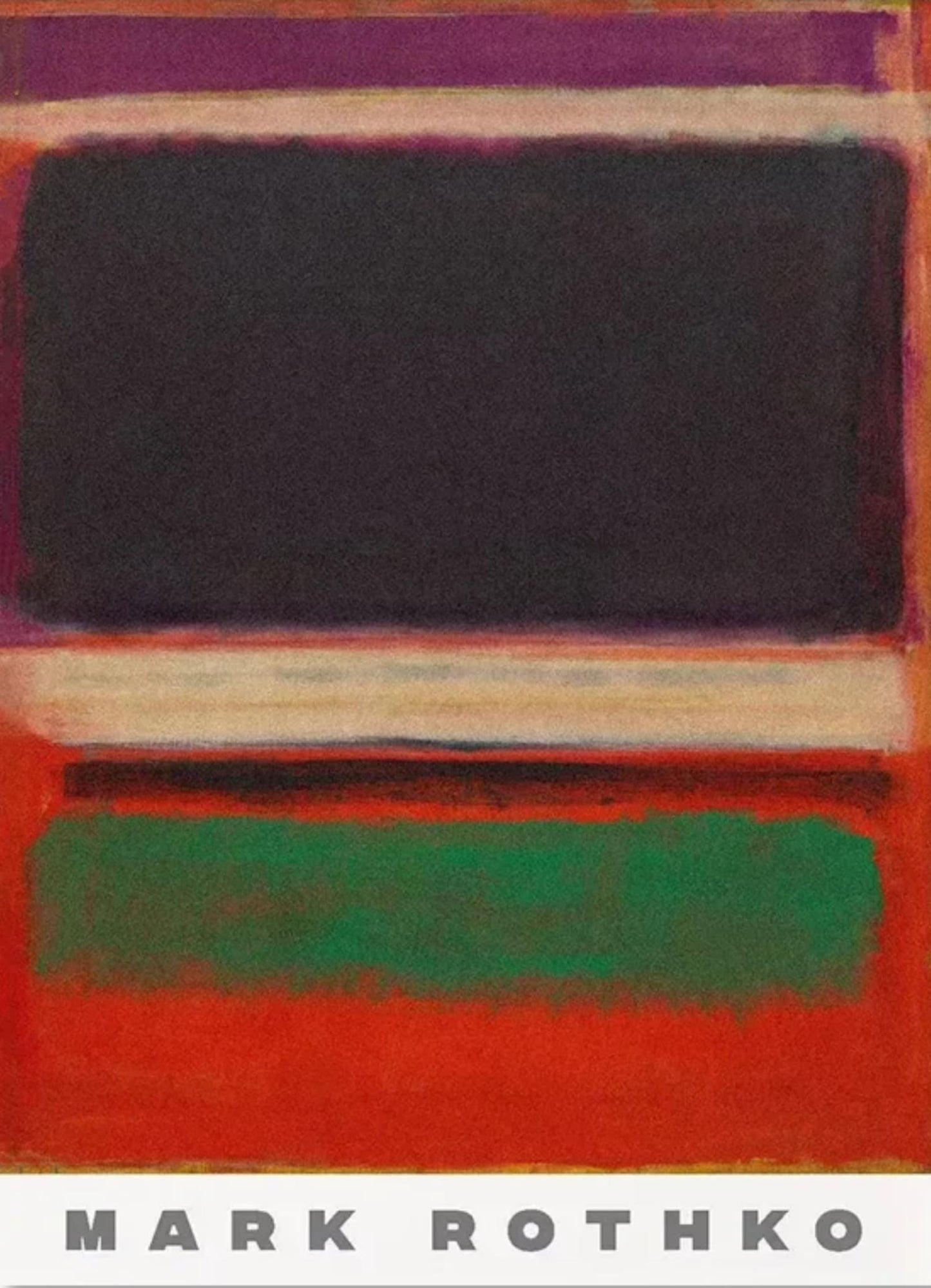 Mark Rothko | Abstract Art | Magenta, Black & Green on Orange