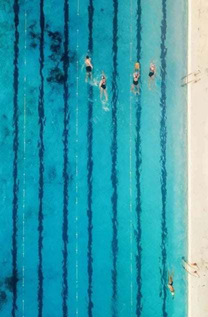 Poolside Escapes Poster | Serene Poolside Decor | Relaxing Art for Home & Garden | Modern Wall Art | Tranquil Outdoor Scene | High-Quality Print