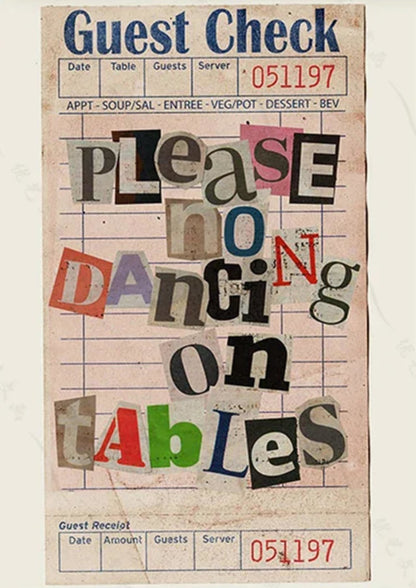 Niet Dansen op Tafels | Vintage Keuken Kunst