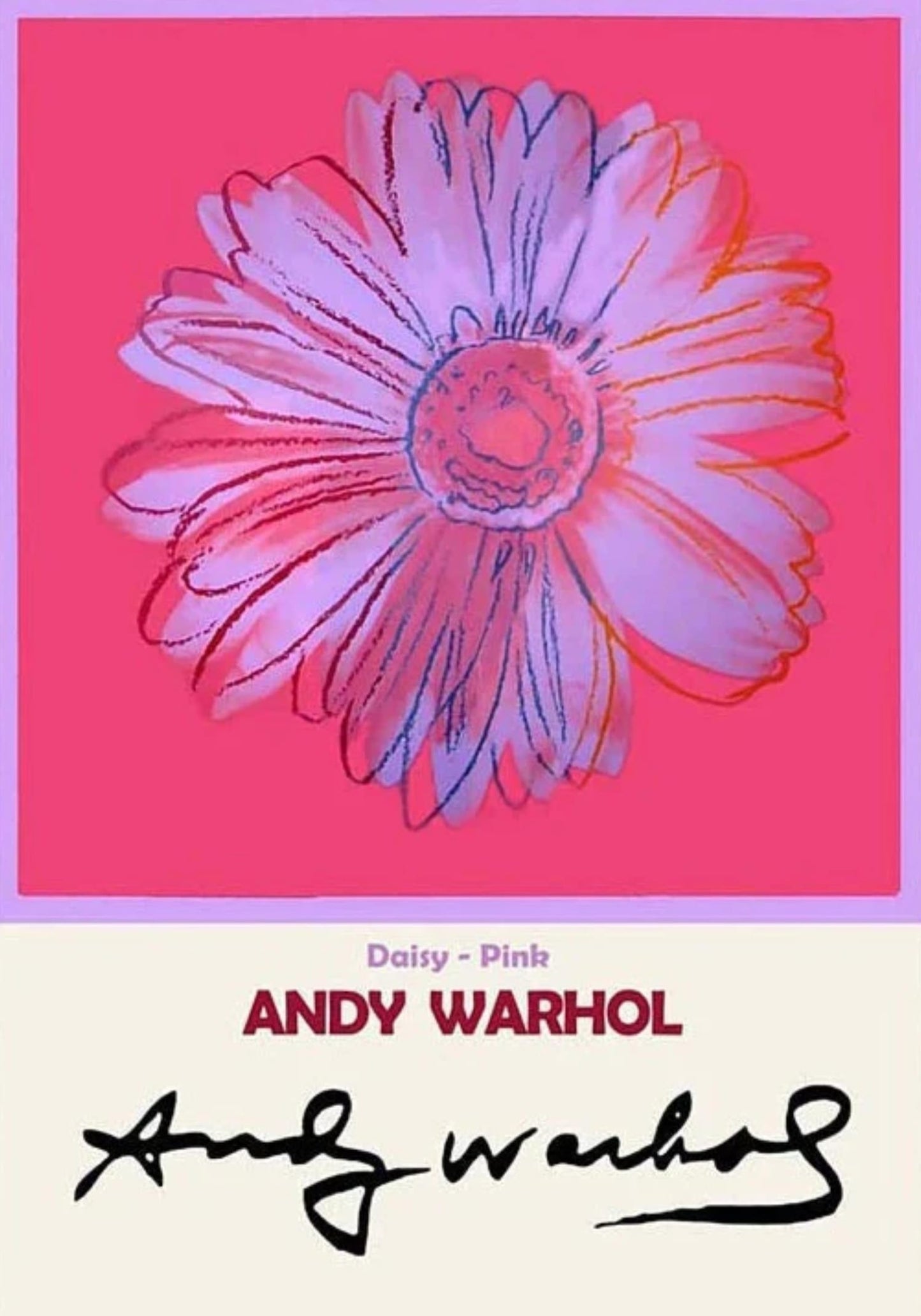 Andy Warhol | Daisy Roze Pop Art | Vintage Bloemmotief