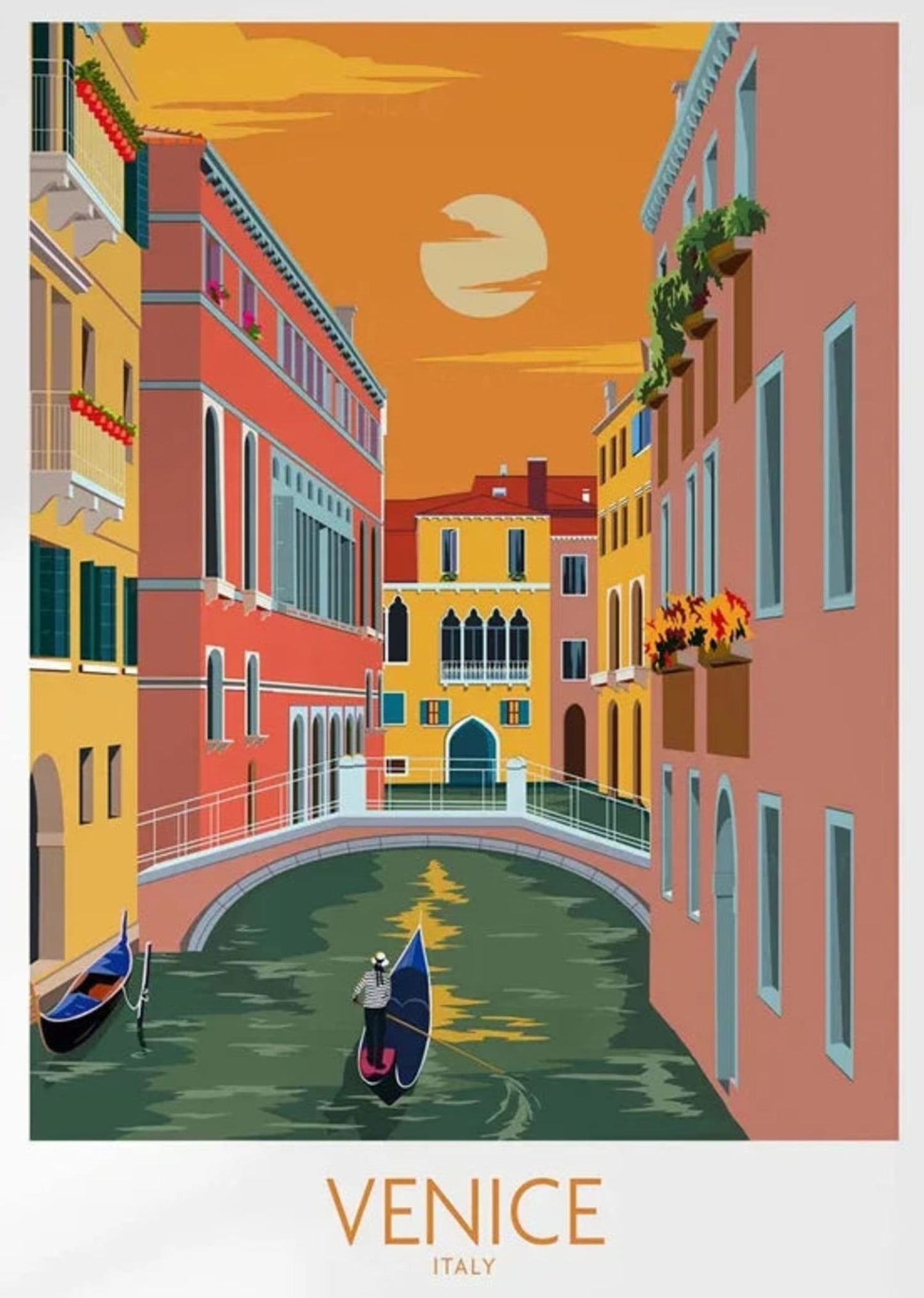 Venezianische Kanalszene | Italienisches Stadtbild | Malerisches Venedig