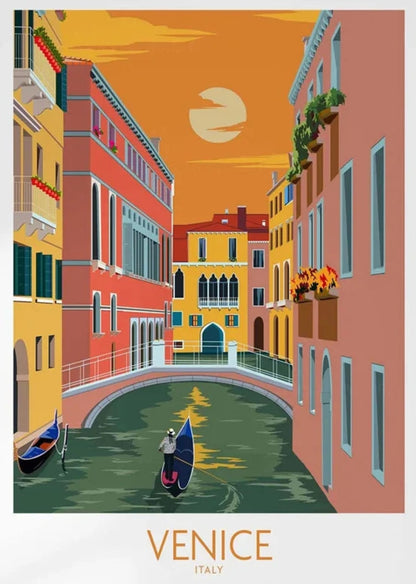 Venezianische Kanalszene | Italienisches Stadtbild | Malerisches Venedig