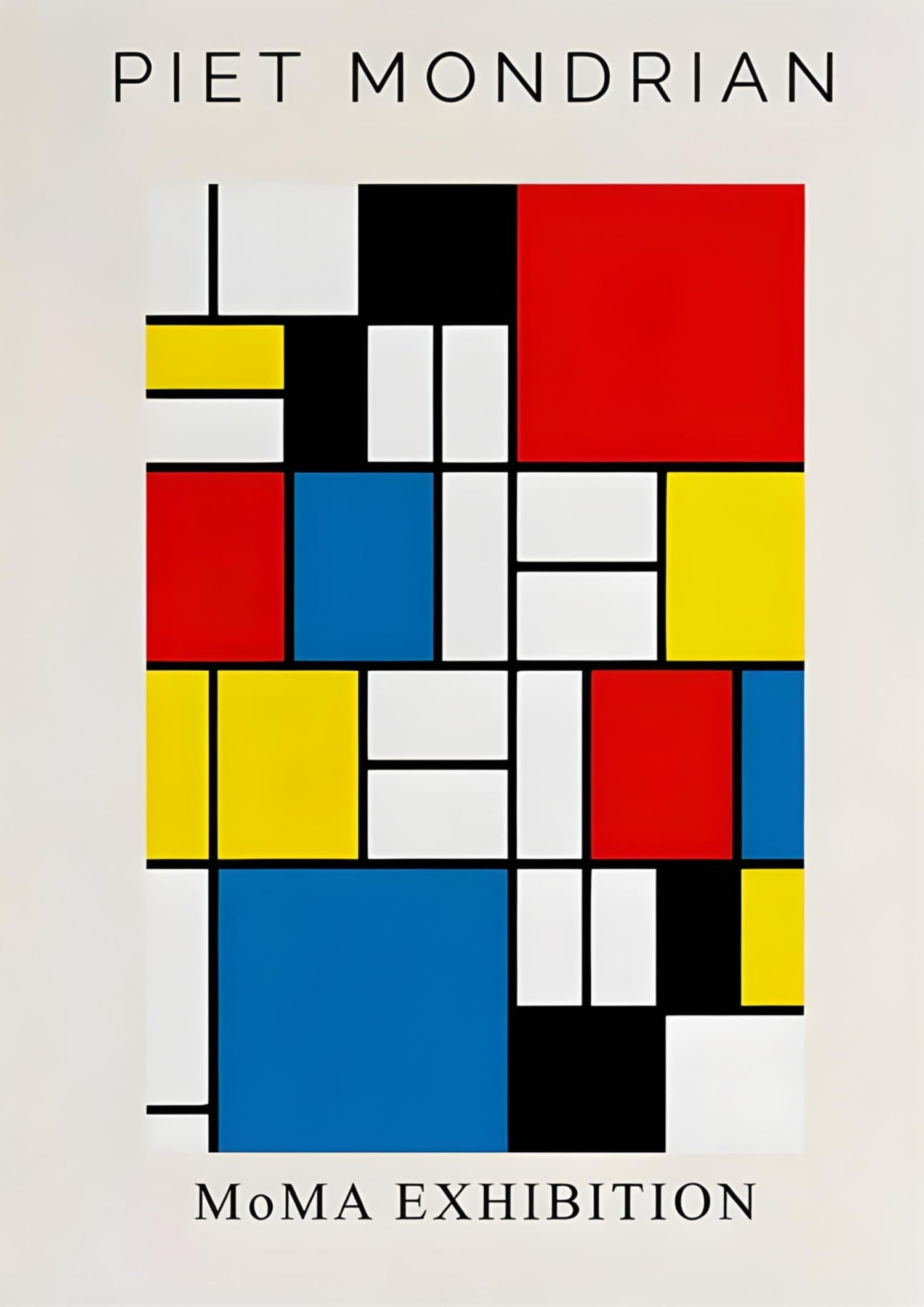 Mondrian Composition | Abstract Color Blocks – Wall Of Art Studio