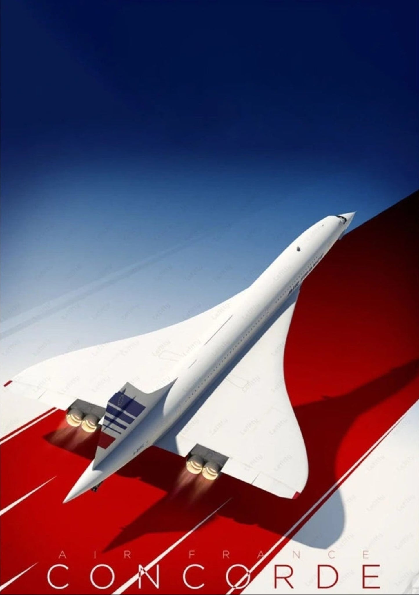 Vintage Concorde | Supersonic Aviation | Red Blue Design