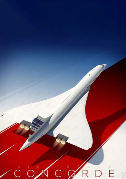 Vintage Concorde | Supersonic Aviation | Red Blue Design