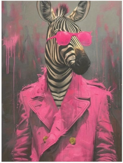 Koninklijke Punk Dieren | Bijzondere Zebra Zonnebril Kunst
