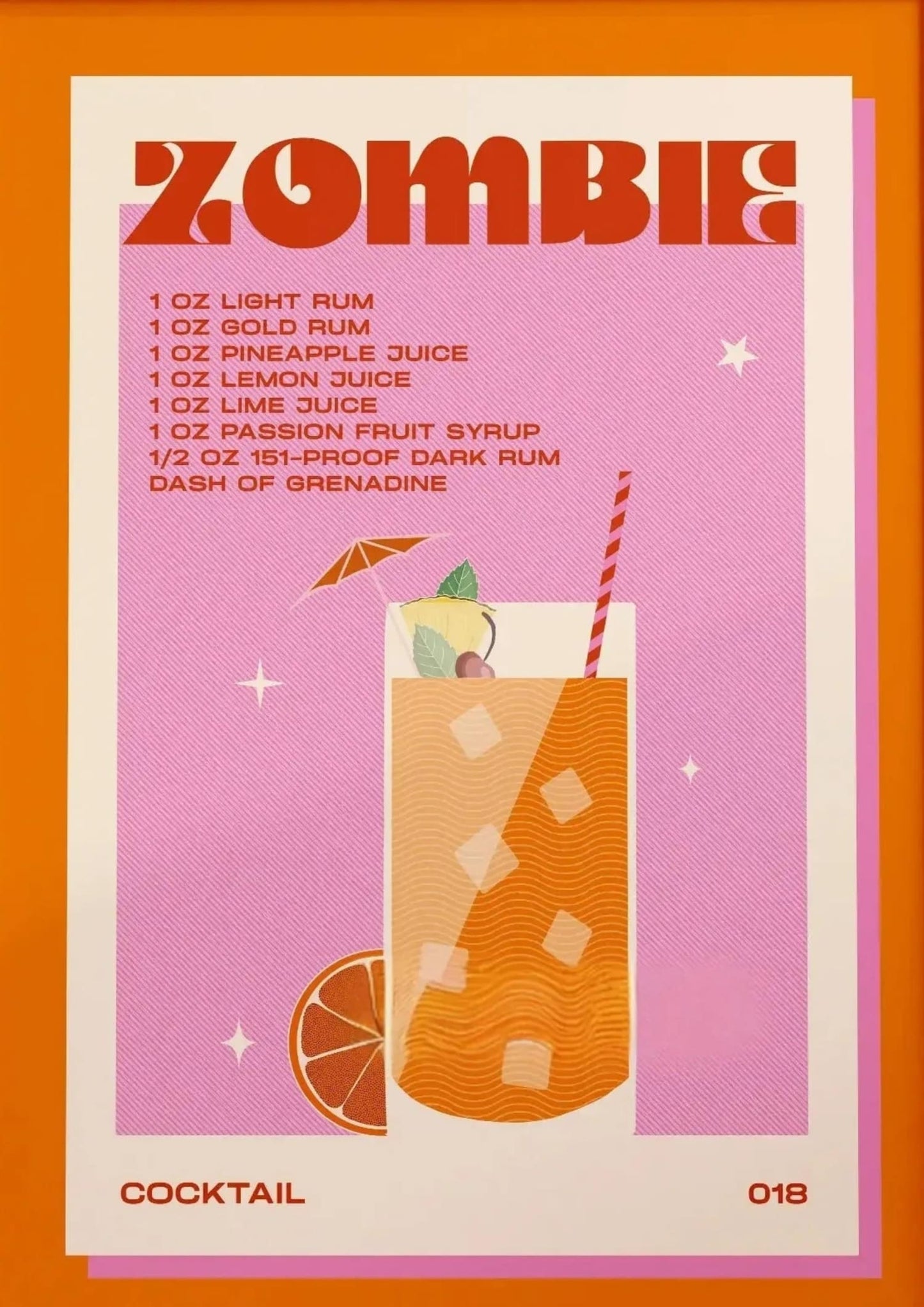 Vintage Zombie Cocktail | Retro-Getränkeillustration