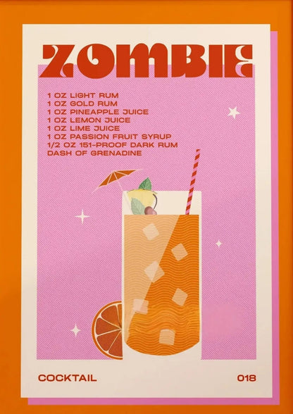 Vintage Zombie Cocktail | Retro-Getränkeillustration