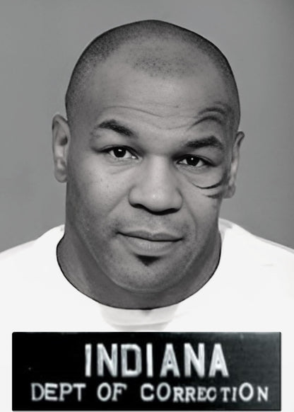 Mike Tyson Mugshot | Retro | Zwart & Wit Bokskampioen