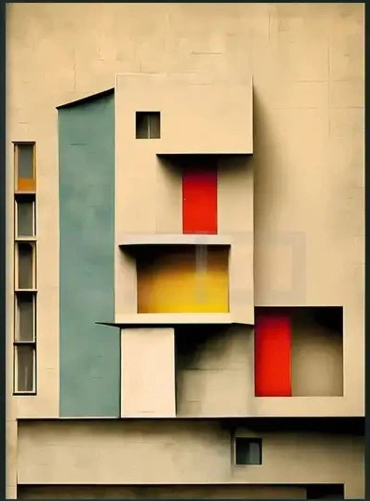 Abstract Building Art Print | Minimalist Architectural Poster | Modern Home Decor | Unique Design for Office Decoration