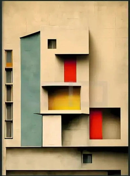 Abstract Building Art Print | Minimalist Architectural Poster | Modern Home Decor | Unique Design for Office Decoration