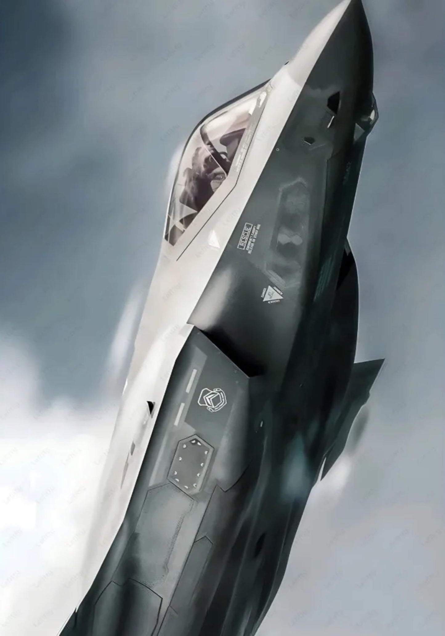 F22 Kampfjet-Poster | Coole Wandkunst | Wasserfester Druck | Ästhetisches Dekor für Schlafzimmer & Bar | Klebrige Heimdekoration