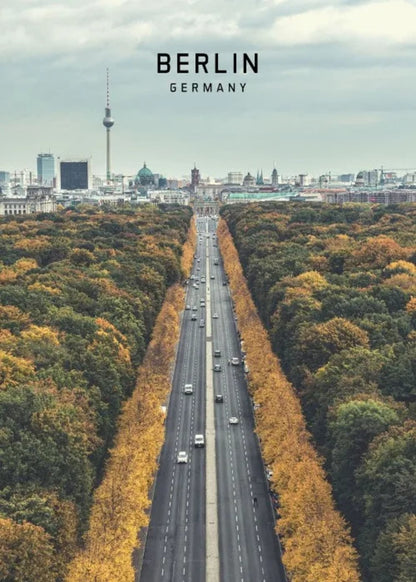 Autobahn Berlin | Iconic German Roadway View | Travel Poster | Europe Skyline Artwork | City Decor | Wall Art | Modern Home Decoration
