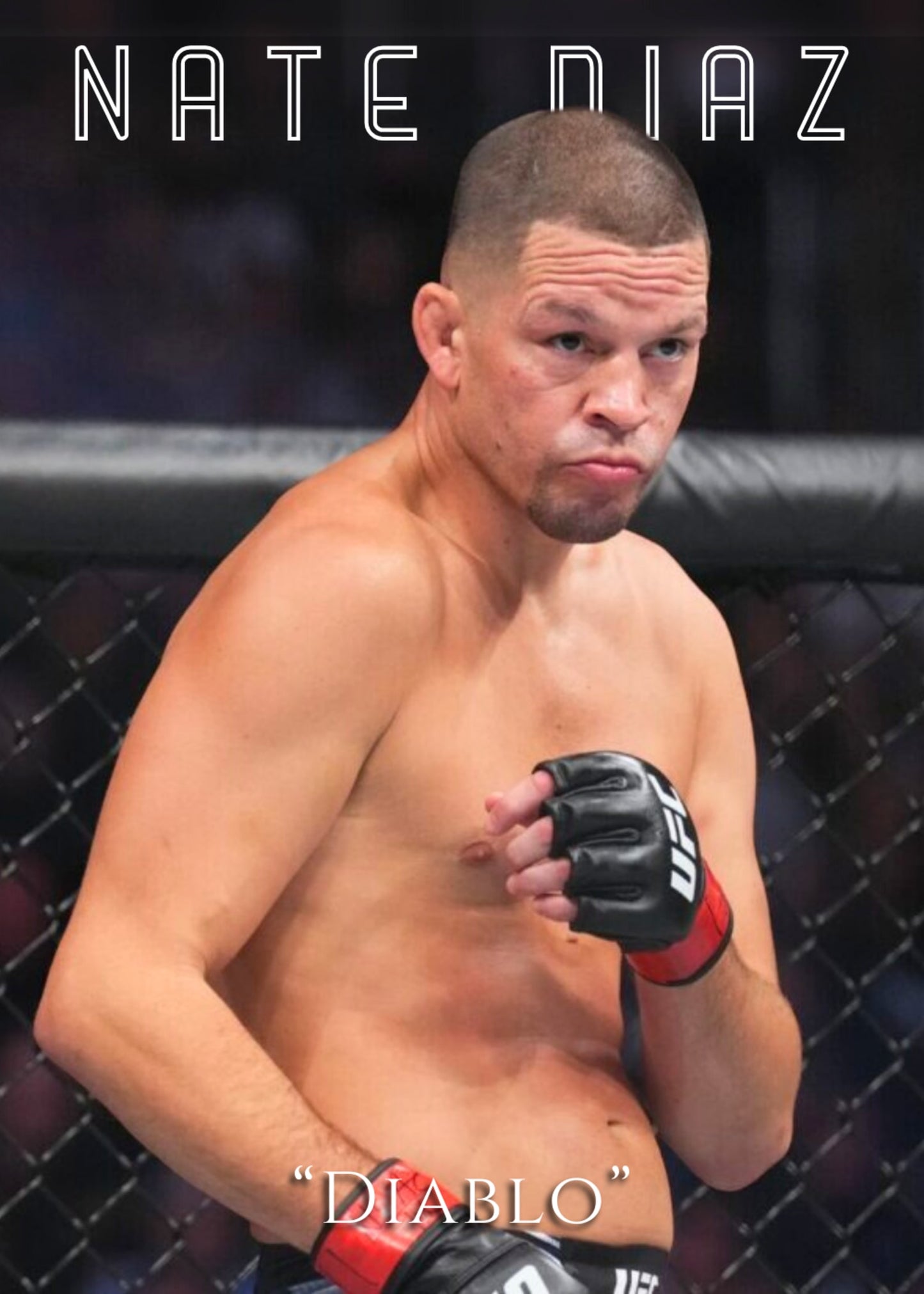 Nate Diaz UFC Poster 'Diablo' MMA-Kämpfer Wandkunst