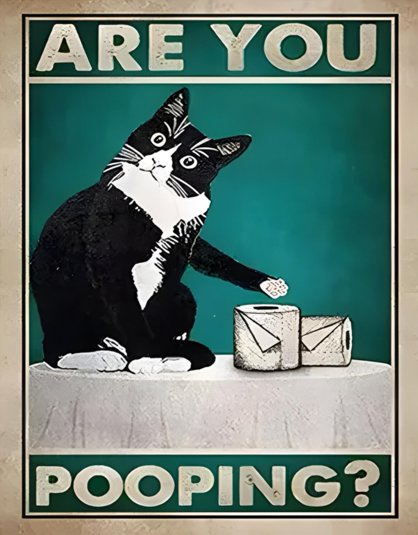 Funny Black Cat | Retro Newspaper Art