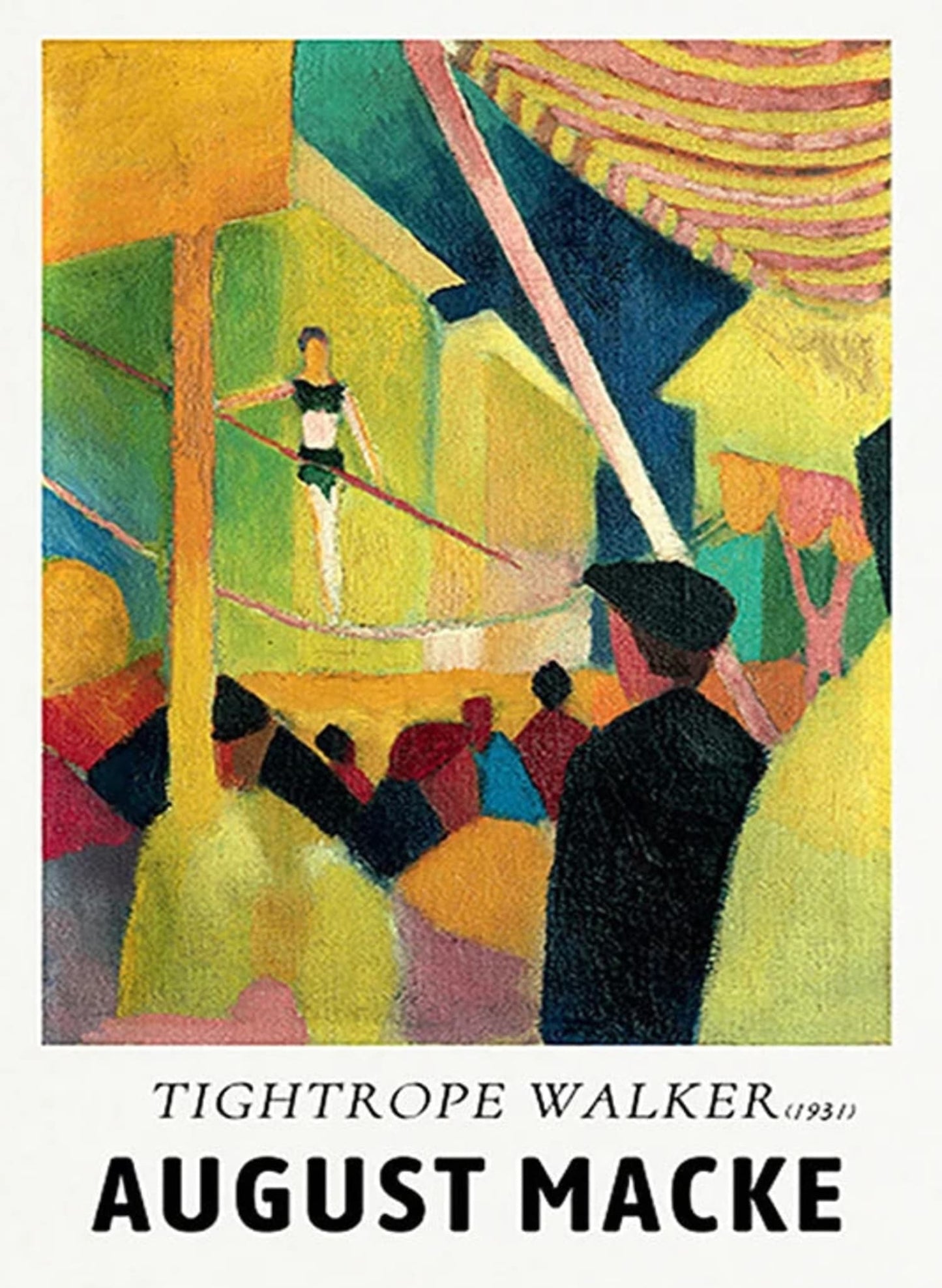 August Macke | Seiltänzer | Kunstdruck-Poster | 1931 | Vintage-Stil | Wanddekoration | Ideal für Wohnzimmer oder Büro