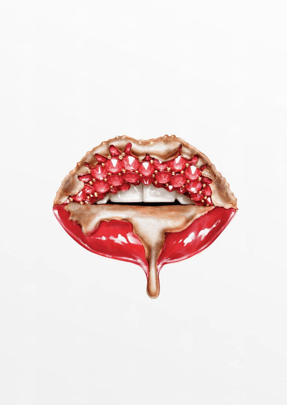 Red Glitter Lips | Glam Wall Art