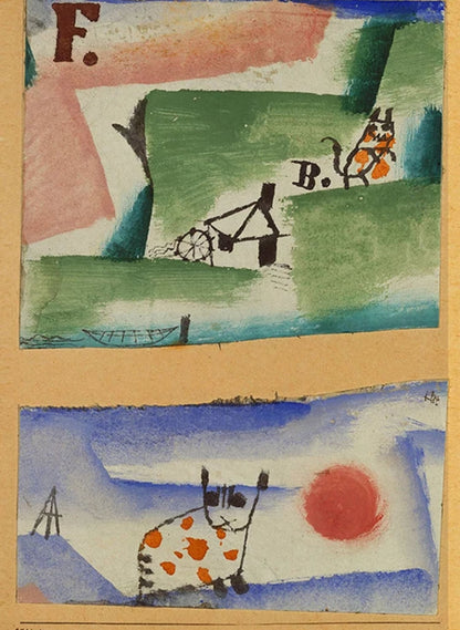 Tomcat's Turf von Paul Klee | Abstrakte Katze | Leuchtende Farben