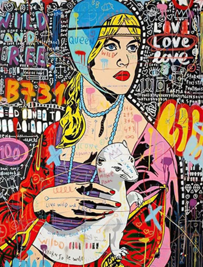 Poster | Abstract Street Pop Graffiti Art | Queen of England Portrait | Wall Art Prints for Living Room Decor