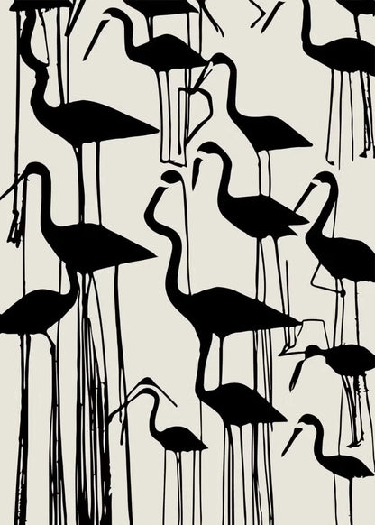 Japanische künstlerische Flamingo-Motive