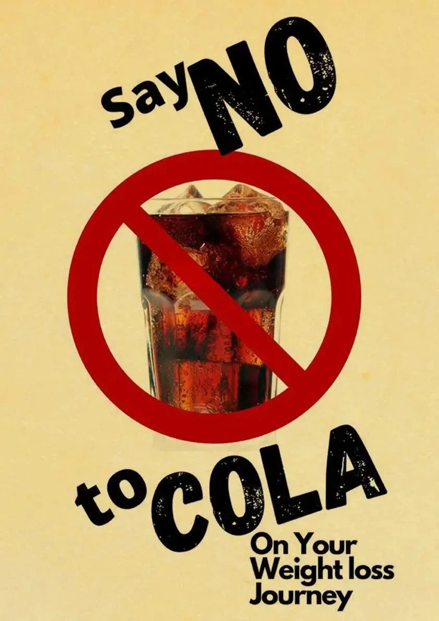 Sag Nein zu Cola | Warnschild im Vintage-Stil