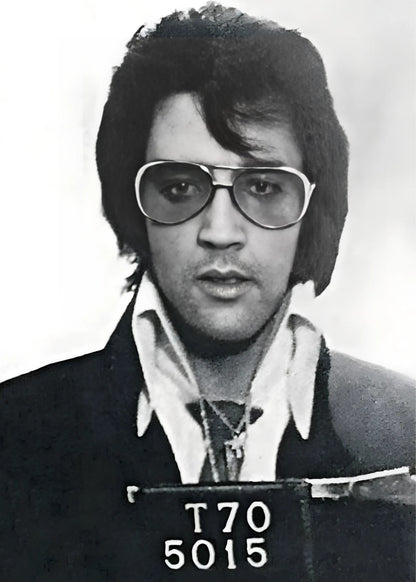 Elvis Presley Poster | Iconic Mugshot Design | Vintage Style Wall Art Decor