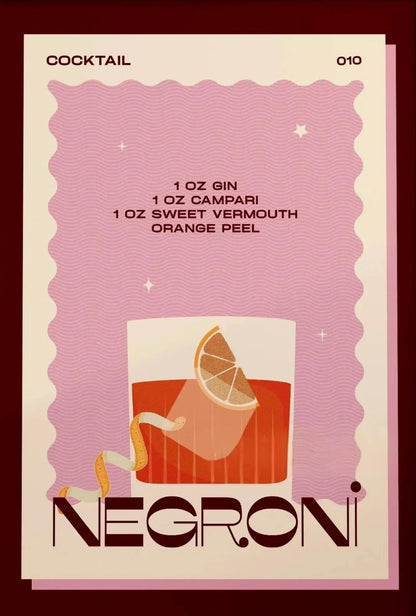Vintage Negroni | Retro-Bar-Kunst