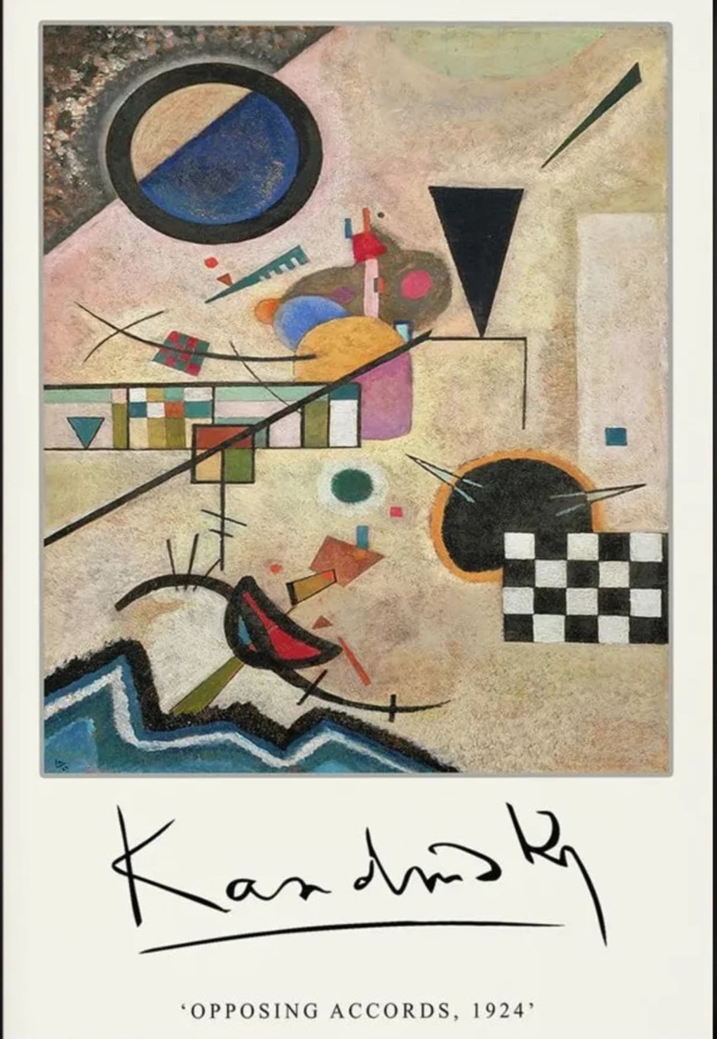Gegensätzliche Abkommen | Wassily Kandinsky | 1924 | Klassisches Kunstausstellungsplakat