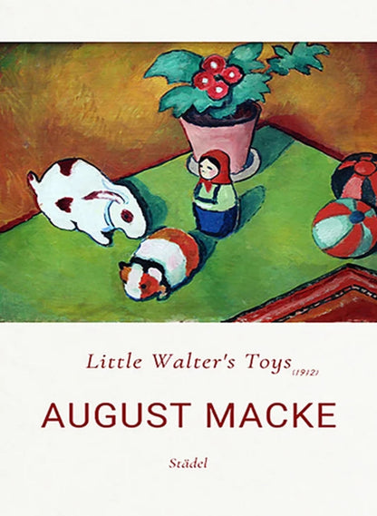 August Macke Poster | Little Walters Spielzeug 1912 | Vintage-Kunstreproduktion | Wanddekoration | Geschenk für Kunstliebhaber