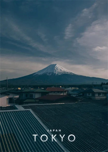Blick auf den Fuji | Tokio | Malerische Landschaften in der Nähe von Tokio | Natürliche und städtische Harmonie | Poster mit japanischer Architektur