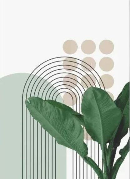 Modern Botanical Harmony Poster | Geometric Floral Art Print | Decorative Wall Art for Home & Garden