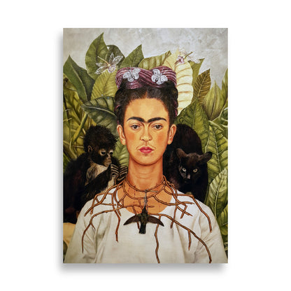 Poster - Frida Kahlo mit Dornenkette und Kolibri