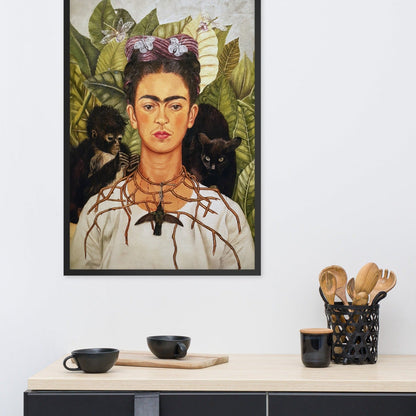 Poster - Frida Kahlo mit Dornenkette und Kolibri