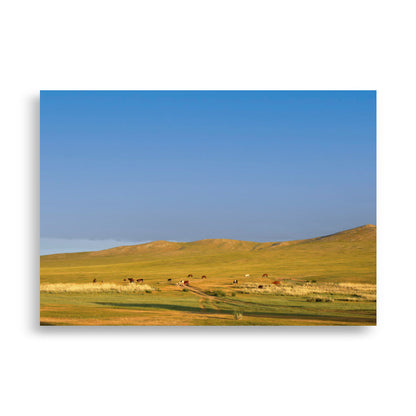 Affiche - Steppe par un matin calme, Mongolie