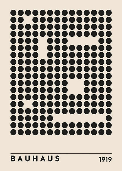 Plakat im Bauhaus-Stil | 1919-Hommage | Punktmatrix-Design | Moderne Wandkunst | Wohndekor | Künstlerischer Druck